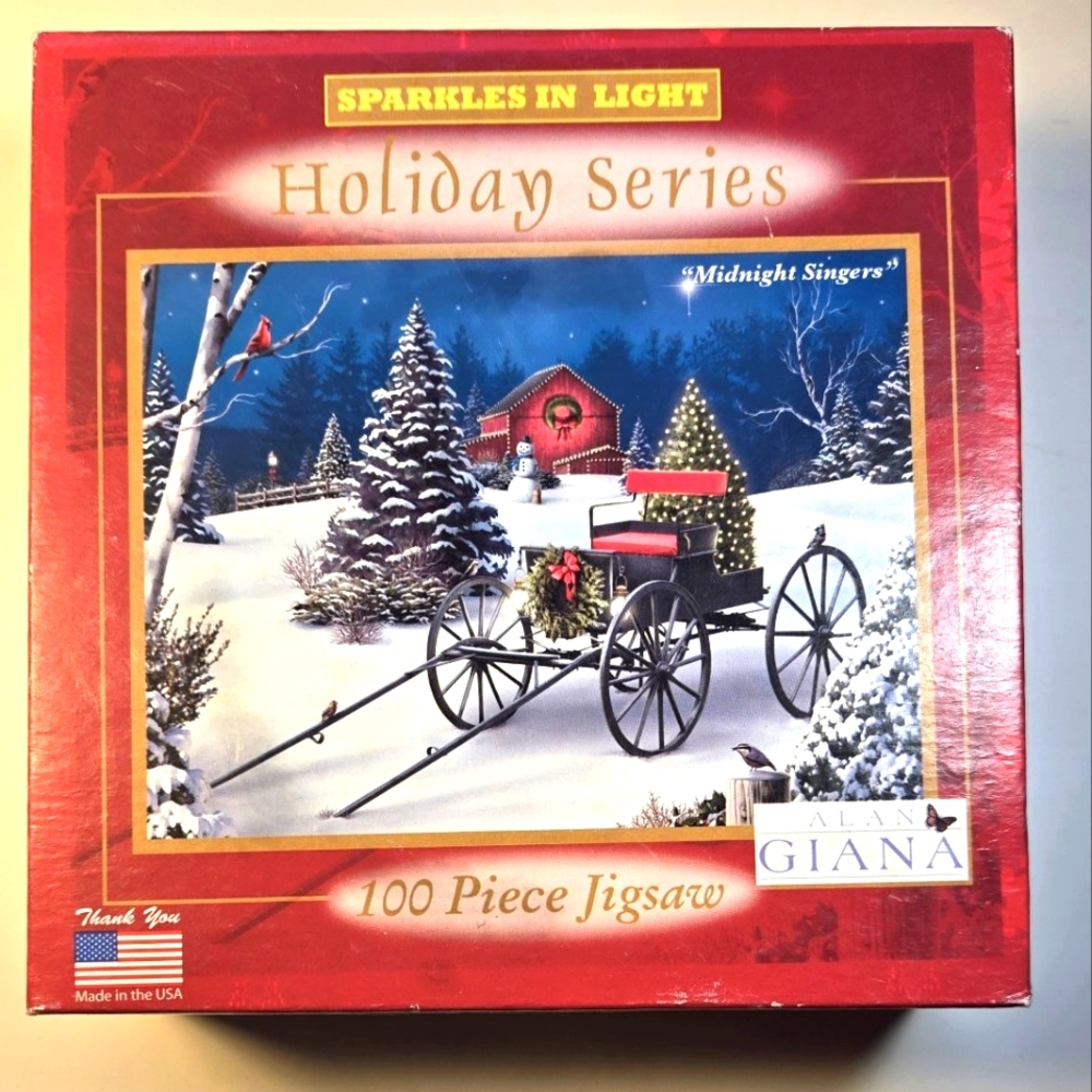 Alan Giana Sparkles in Light Holiday Series 'Midnight Singers' 100 Piece Puzzle